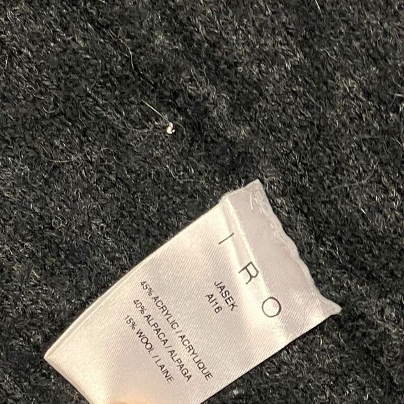 IRO Sweater WMNS S Black Wool Cardigan Leopard Jasek Animal Printed Alpaca Blend - Picture 8 of 11